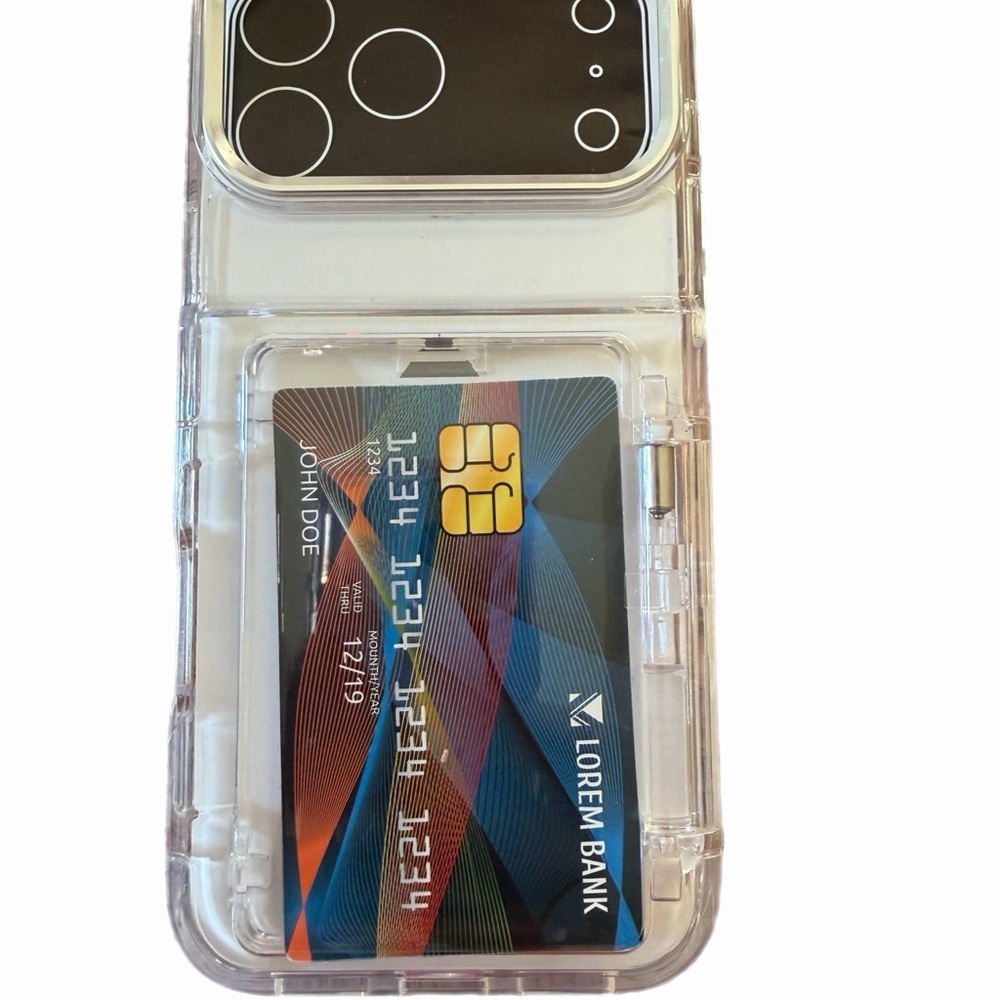 Clear Phone Case with Card Holder.         IPhone 17 Pro Max